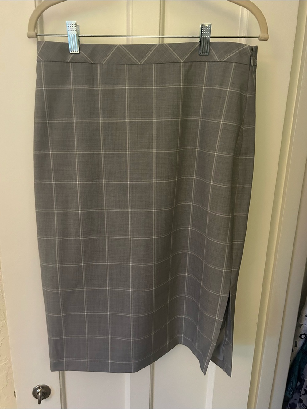 Banana Republic Gray Windowpane Pencil Skirt NWT